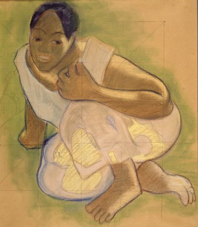 Crouching Tahitian Girl by Paul Gauguin